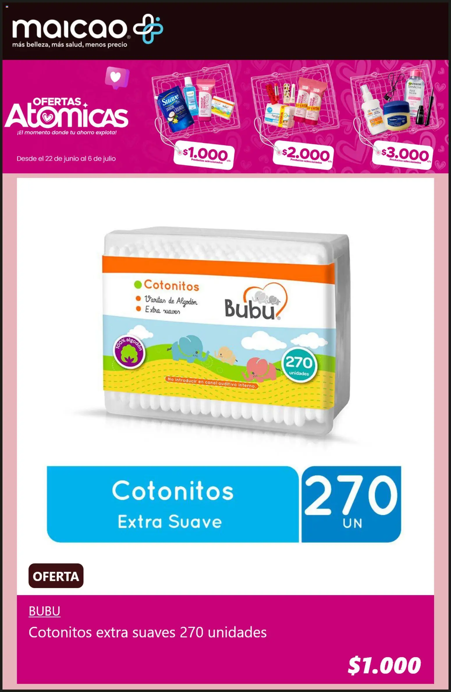 Maicao Ofertas │ válido desde el 22.06.2026 | Página: 4 | Productos: Algodón, Jabón, Jabón líquido