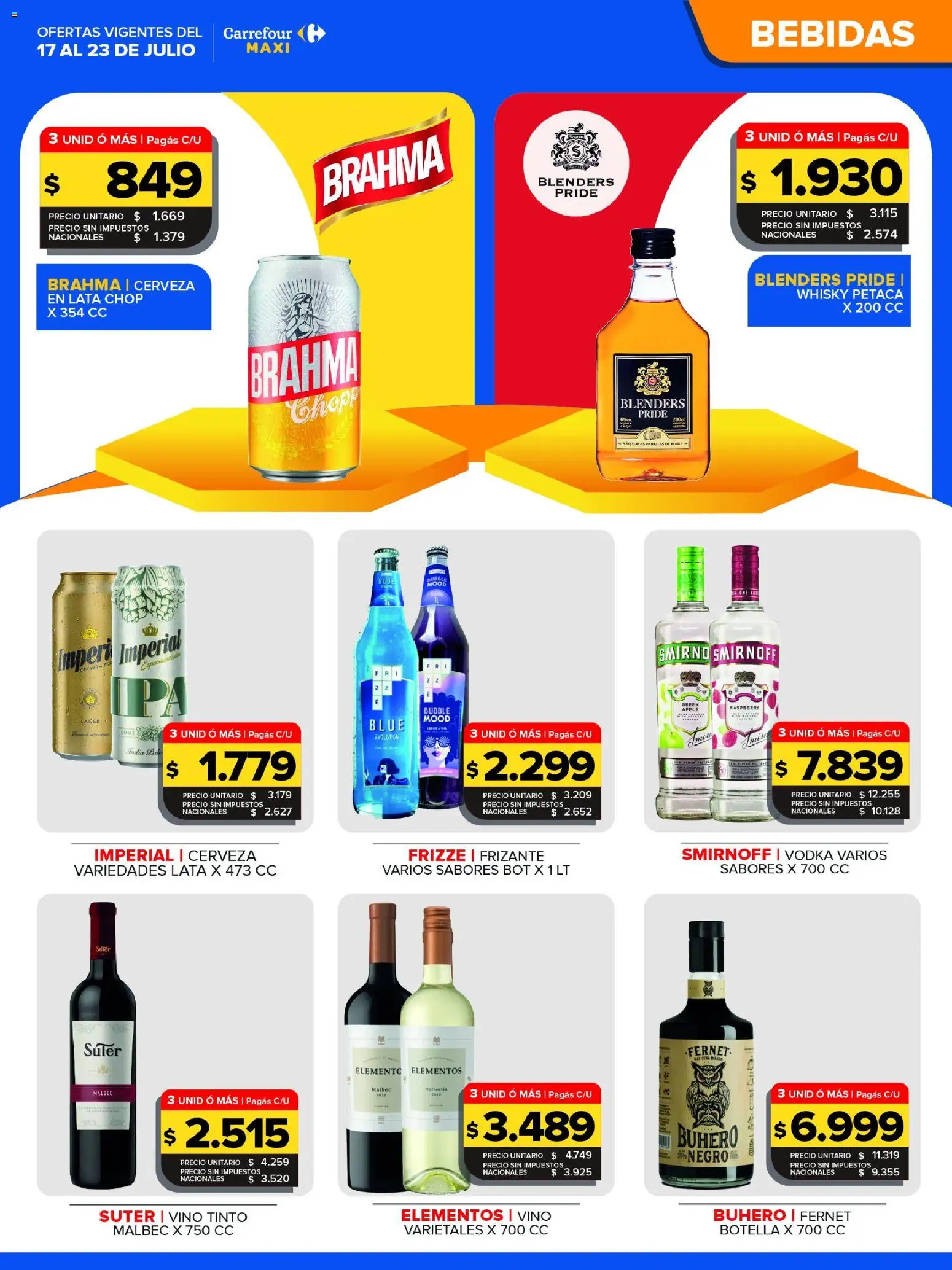 Carrefour Maxi catálogo │ válido desde el 17/07/2026 | Página: 3 | Productos: Vodka, Botella, Fernet, Cerveza