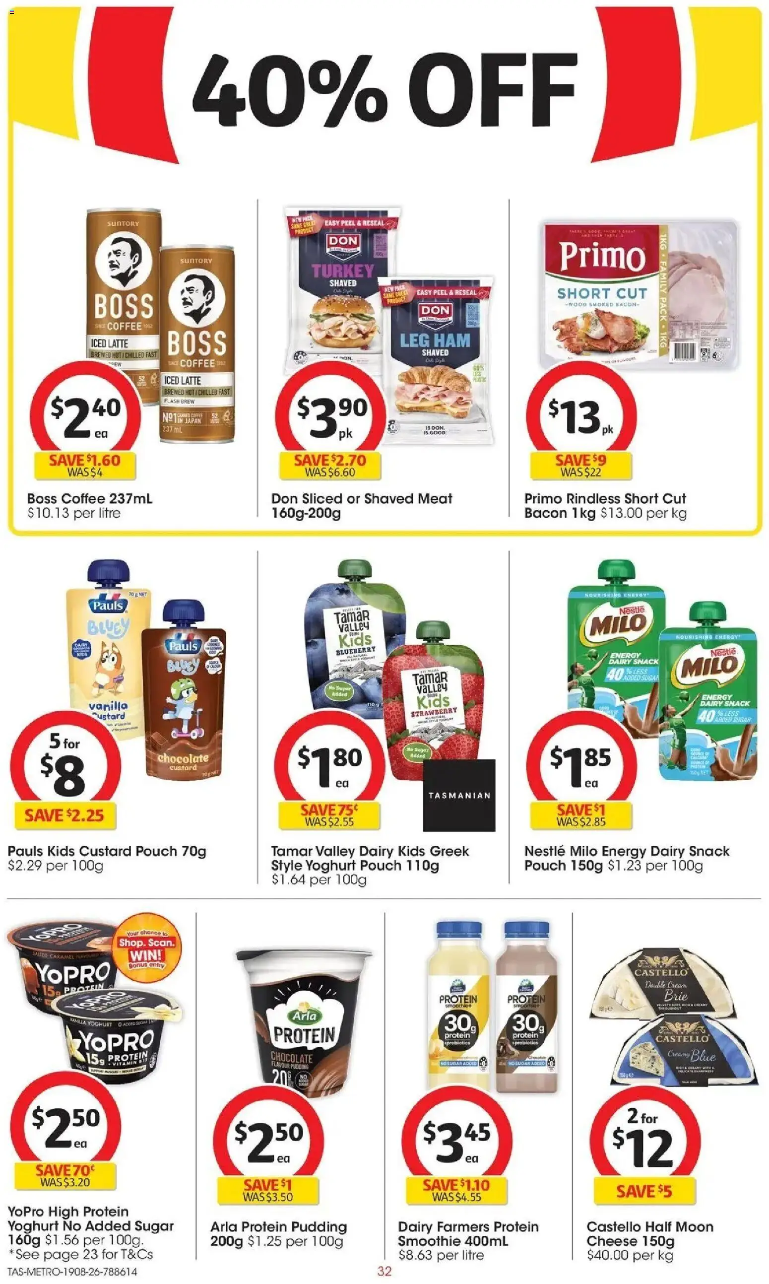 Coles catalogue - valid from 19/08/2026 | Page: 32 | Products: Ham, Meat, Probiotics, Smoothie