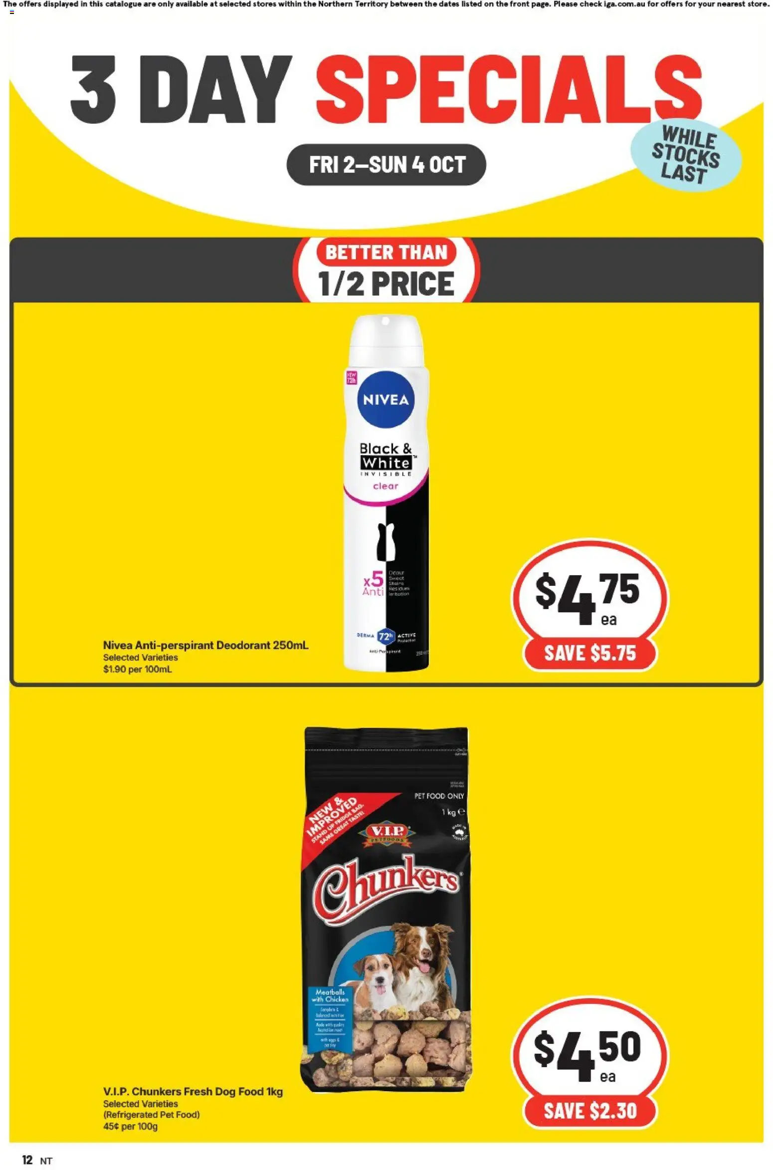 IGA catalogue - valid from 02/10/2026 | Page: 4 | Products: Food, Chicken, Antiperspirant, Fridge