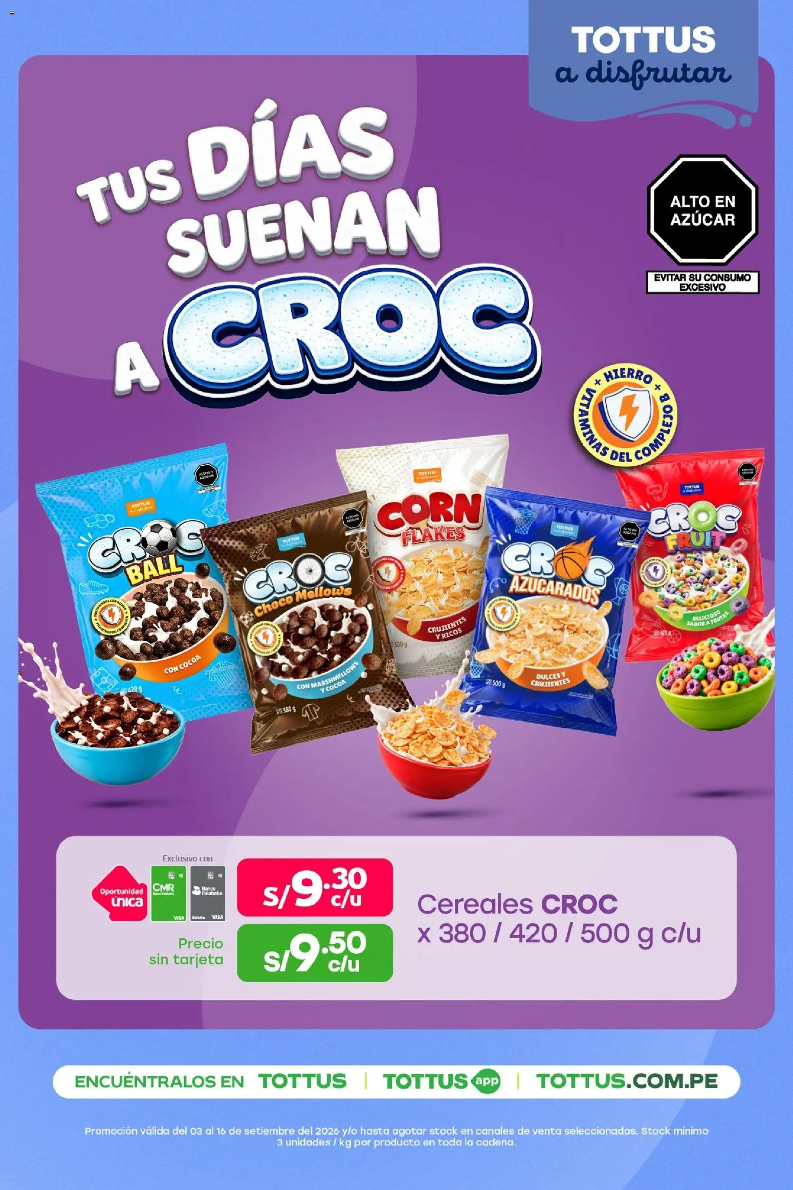 Catálogo Tottus válido desde 03/09/2026 | Página: 8 | Productos: Cereales, Fruta, Dulces, Azúcar