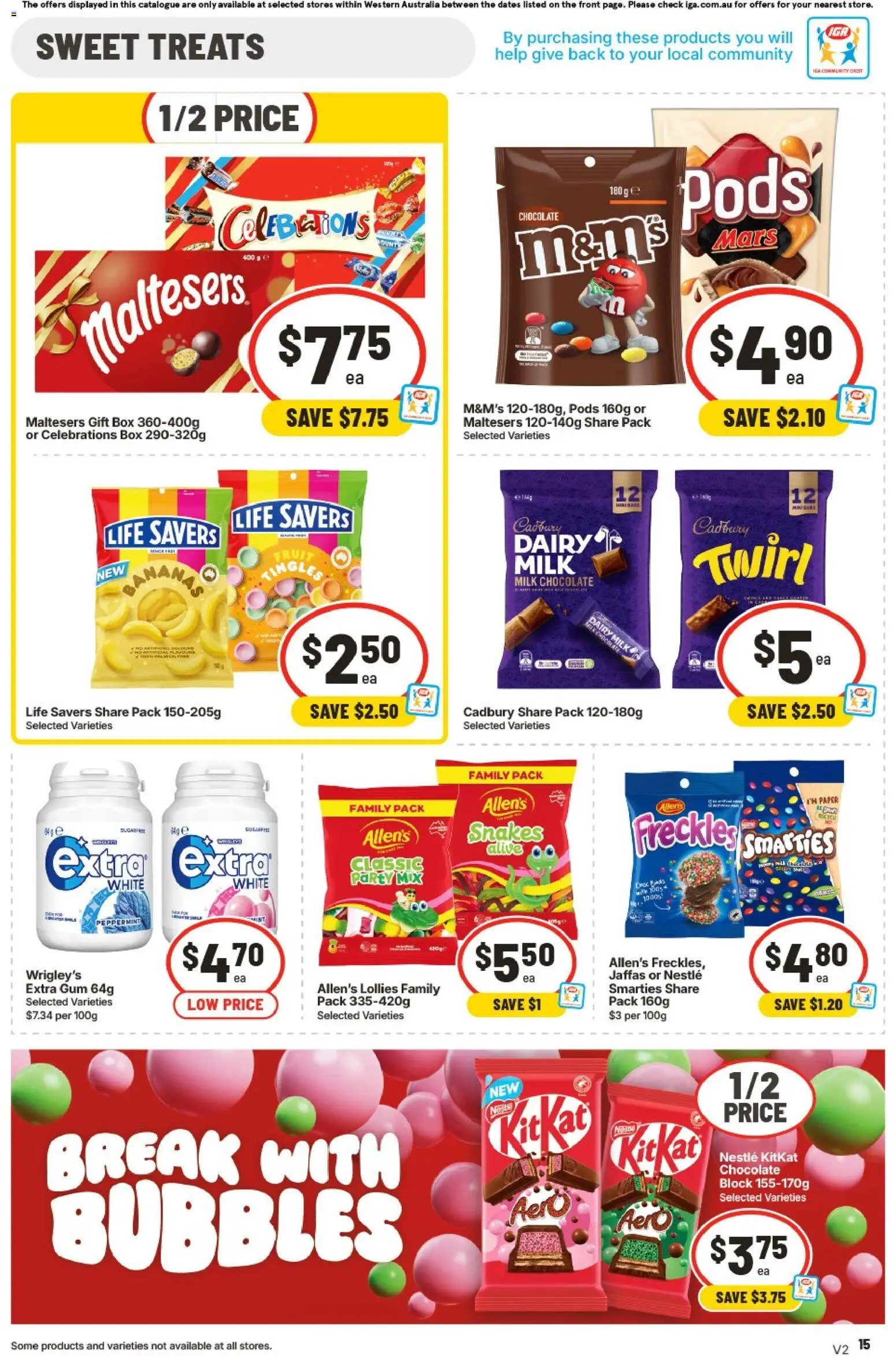 IGA catalogue - valid from 12/08/2026 | Page: 15 | Products: Box, Milk, Gum, Fruit