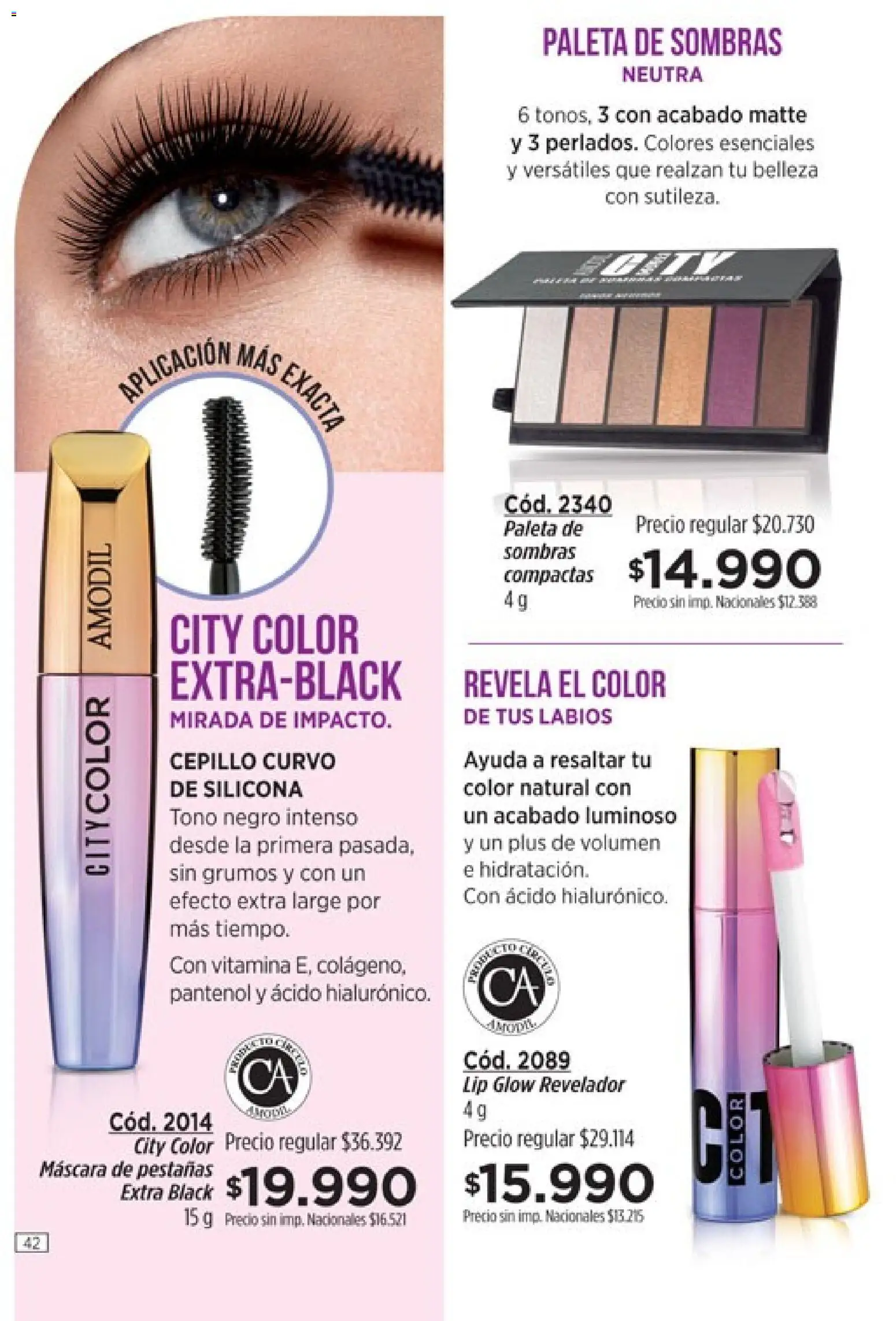Catálogo Amodil Campaña 12 │ válido desde el 30/06/2026 | Página: 42 | Productos: Cepillo, Máscara, Mascara de pestañas, Paleta