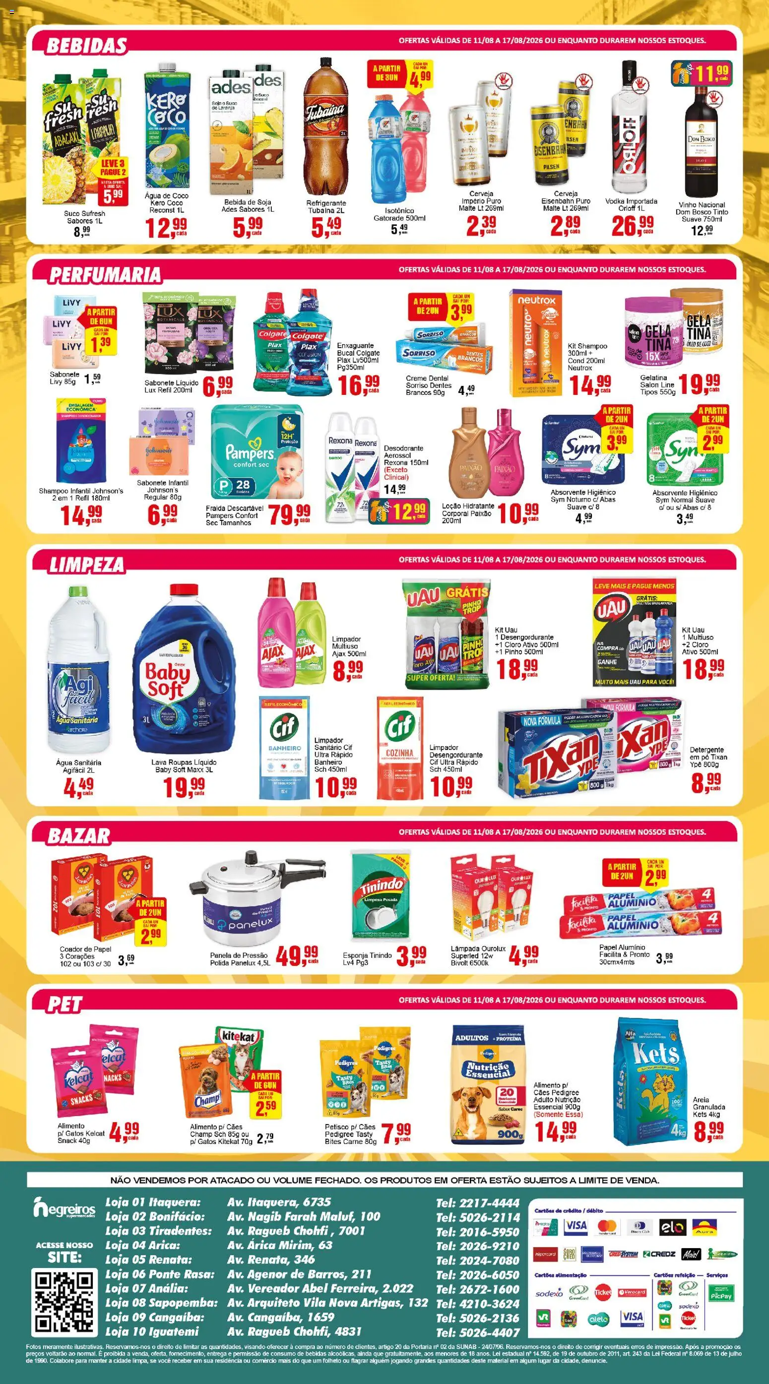 Negreiros Folheto - válido de 11/08/2026 | Página: 4 | Produtos: Shampoo, Vinho, Roupas, Sabonete