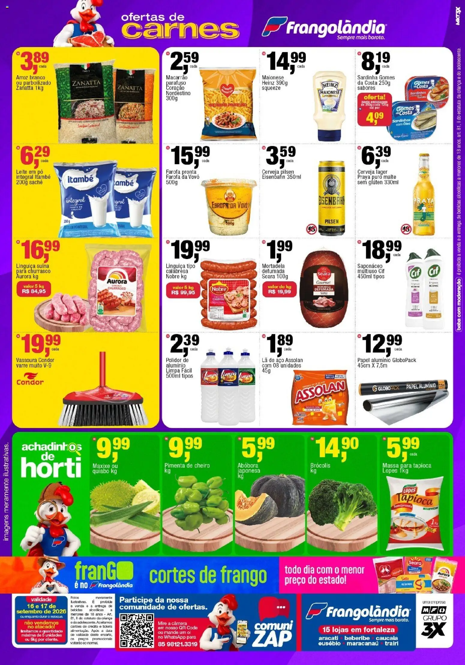 Frangolândia Folheto - válido de 16/09/2026 | Página: 2 | Produtos: Sardinhas, Cerveja, Brócolis, Frango