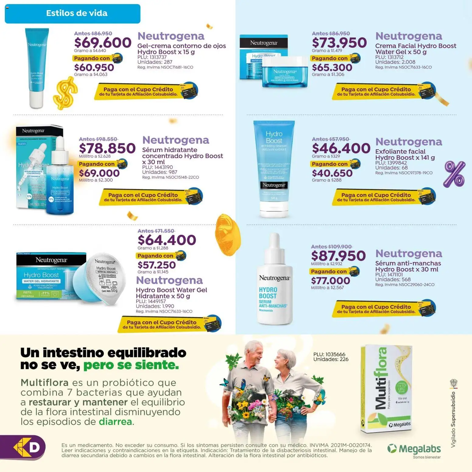 Colsubsidio revista - valida desde el 15/09/2026 | Página: 14 | Productos: Exfoliante facial, Polvo, Contorno, Contorno de ojos